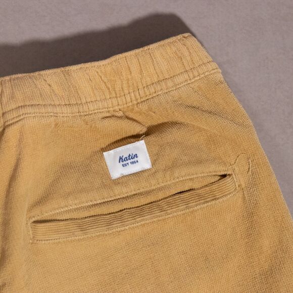 Katin Corduroy Brown Stretch Elastic Drawstring Slim Men's Pants Size Small - Picture 7 of 7